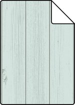 Proefstaal ESTAhome behang smalle sloophout planken vergrijsd mintgroen - 128851 - 26,5 x 21 cm