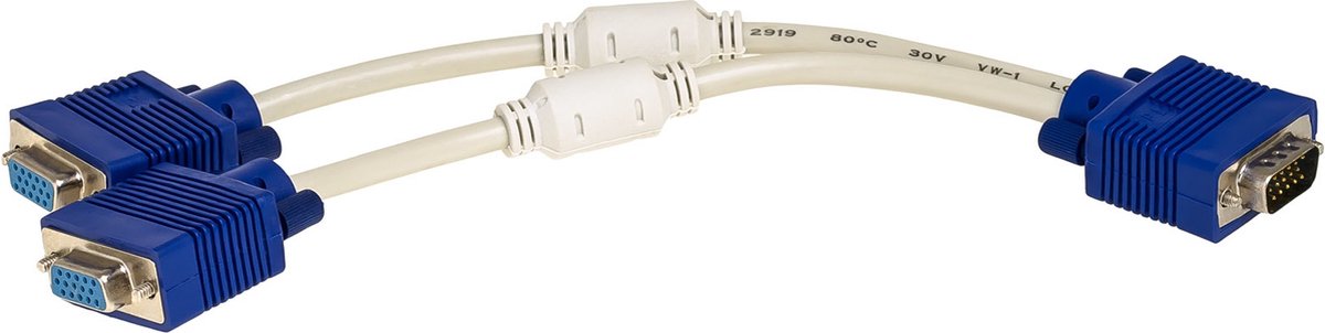 Akyga AK ad 20 VGA cavo adattatore Y maschio 2 X femmina, Blu VGAx2 Wit
