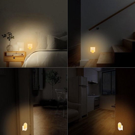 Brunoko LED Nachtlampje met Dag en Nacht Sensor voor Kinderen - Nachtlampje stopcontact babykamer - Kinderlamp in 3