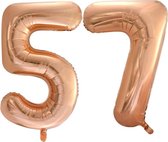 Folieballon nr. 57 Rosé Goud 86cm