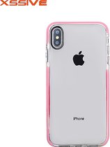 Xssive Soft Back Cover Transparant met Roze Rand voor Apple iPhone X - iPhone XS