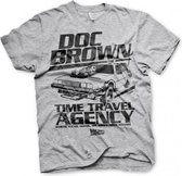BACK TO THE FUTURE - T-Shirt Doc Brown Time Travel Agency - Grey (XL)