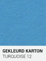 Gekleurd karton turquoise 12 30,5x30,5 cm  270 gr.