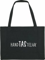 HandTAStelijk Rustaagh shopping bag - shopper - tas - boodschappentas - handig - zwart - tekst - bedrukt