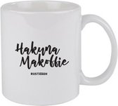 Hakuna makoffie Rustaagh mok - kop - beker - koffie/thee - hoogglans wit- 295 ml - grappig - herkenbaar