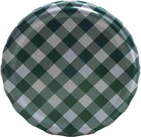 Twist-off deksel Groen/Wit blok desgin 10 stuks