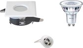 LED Spot Set - Aigi - GU10 Fitting - Waterdicht IP65 - Inbouw Vierkant - Mat Wit - 82mm - Philips - CorePro 827 36D - 3.5W - Warm Wit 2700K