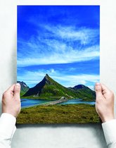 Wandbord: Prachtig uitzicht met bergen - 30 x 42 cm