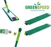 Greenspeed Sprenkler XL dweilset met 2 XL microvezel vlakmoppen