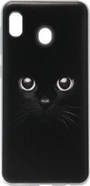 ADEL Siliconen Back Cover Softcase Hoesje voor Samsung Galaxy A20e - Kat Zwart