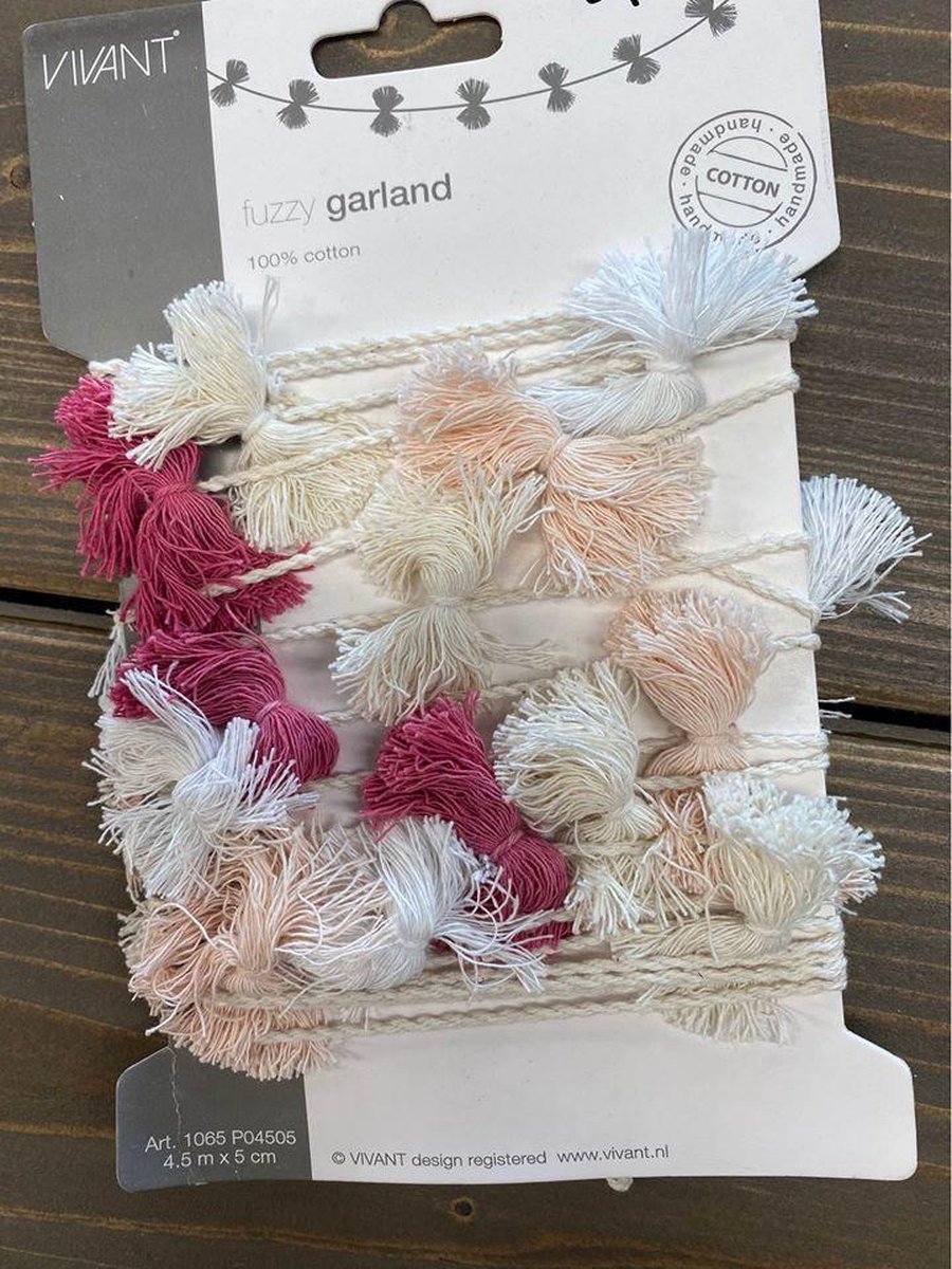 Vivant guirlande gemaakt van  Katoen roze
