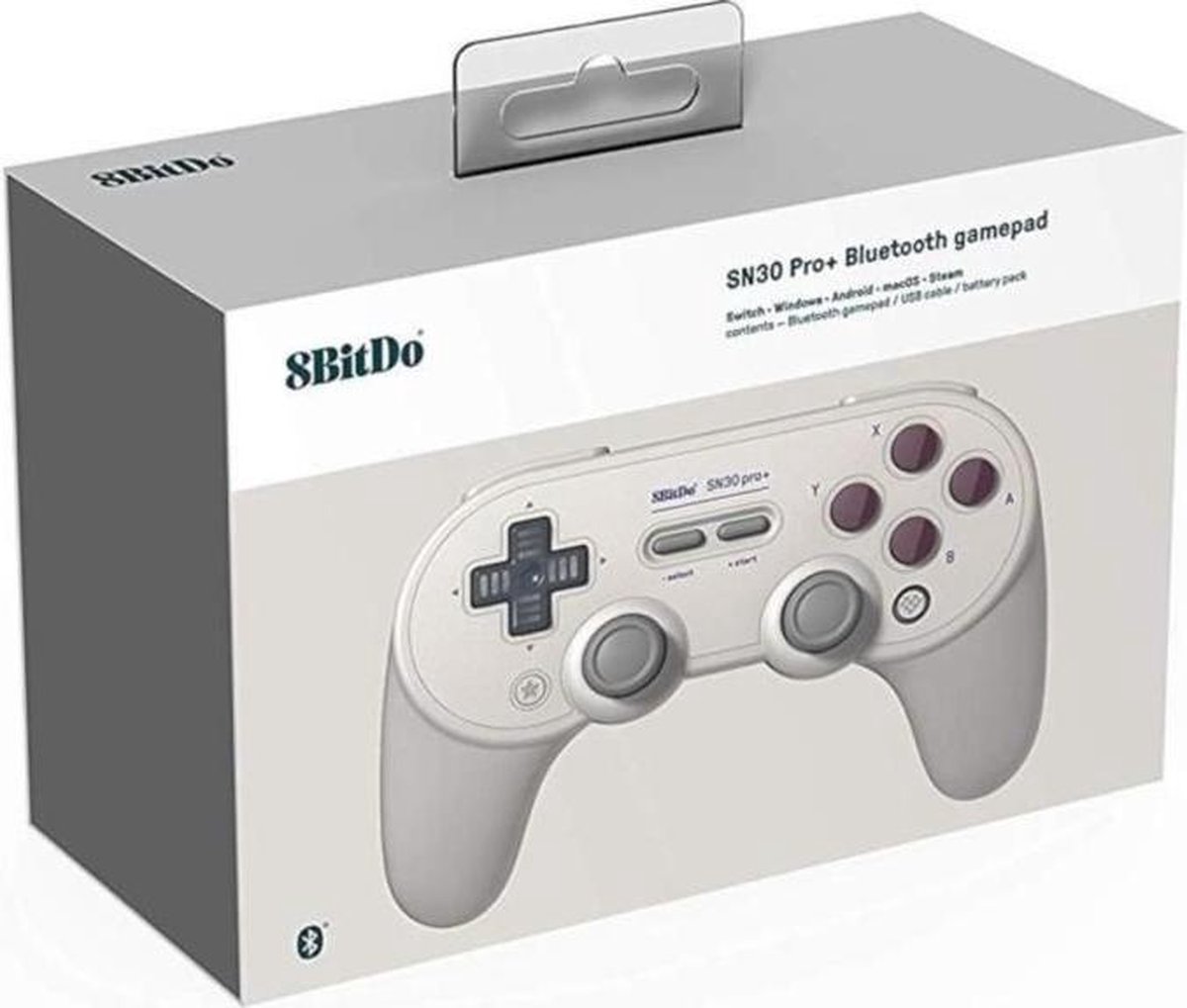 Manette 8BitDo SN30 Pro - Bluetooth Sans Fil - Gris - Compatible Switch, PC, Mac