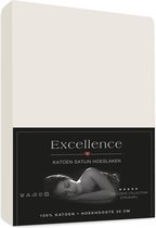 Excellence Katoen Satijn Hoeslaken 090x220+30 cm ECRU