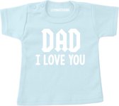 Shirt papa ik hou van jou-blauw-wit-Maat 92