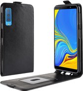 Zakelijke stijl verticale flip TPU lederen tas voor Galaxy A7 (2018) / A750, met kaartsleuf (zwart)