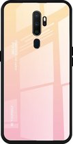 Voor OPPO A9 (2020) Gradient Color Glass Case (Geel)