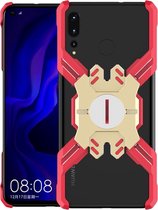 Voor Huawei Nova 4 Hero-serie Anti-val Slijtvaste metalen beschermhoes met beugel (rood goud)