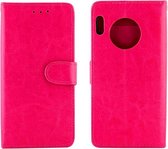Voor Huawei Mate30 Pro Crazy Horse Texture Horizontaal Flip Leren Case met Houder & Kaartsleuven & Portemonnee & Fotolijst (Magenta)