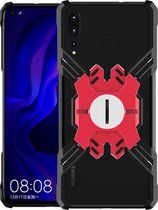 Voor Huawei Nova 4 Hero-serie Anti-val Slijtvaste metalen beschermhoes met beugel (zwart rood)