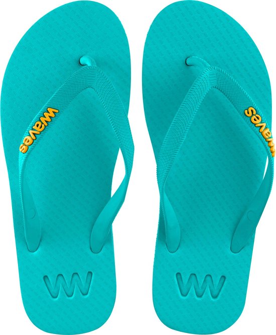 Landelijk Koe strijd Waves teen slippers dames turquoise maat 39 vegan duurzaam fair rubber flip  flops | bol.com