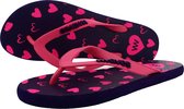 Waves teen slippers dames hartjes maat 36 vegan duurzaam fair rubber flip flops