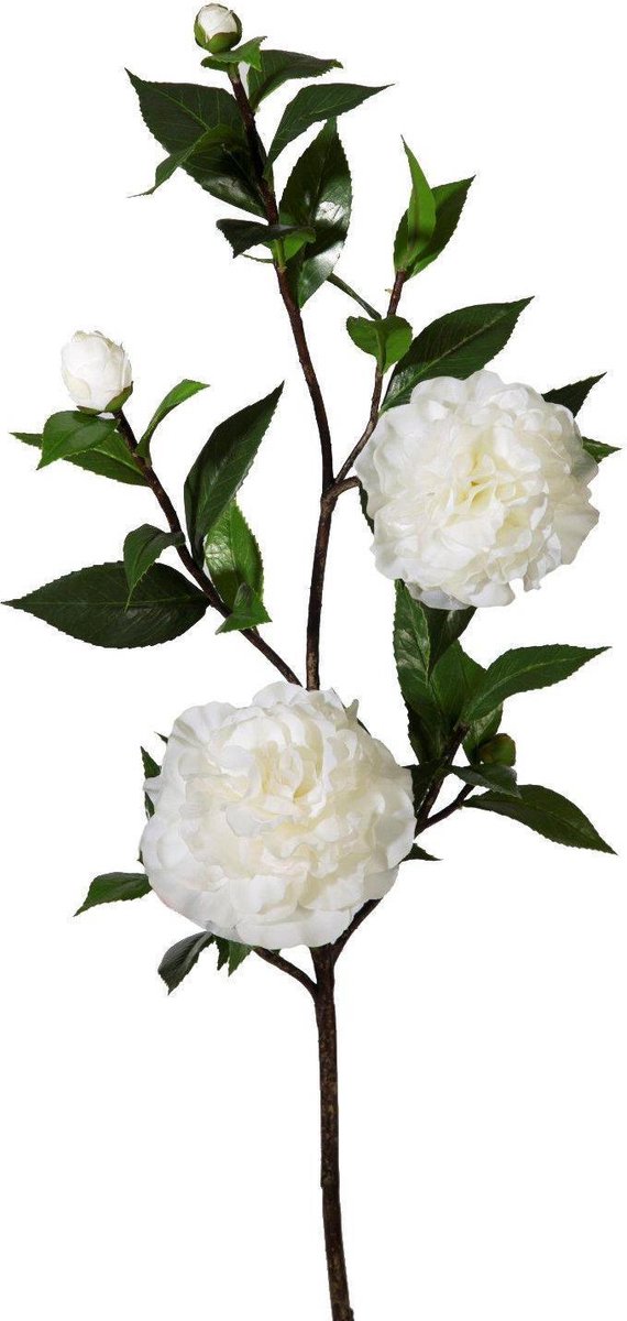 Viv! Home Luxuries Camelia - groot - zijden bloem - wit - 98cm
