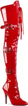 SEDUCE-3028 (EU 44 = US 13) 5 Heel Ribbon Stretch Thigh High Boot w/ Grommet