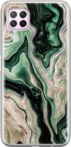 Huawei P40 Lite hoesje siliconen - Groen marmer / Marble | Huawei P40 Lite case | groen | TPU backcover transparant