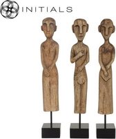 Set van 3 afrikaanse sculpturen mangohout
