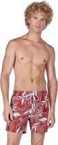 Heren zwembroek Dark red palm | Beach shorts | L