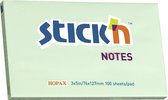 Stick'n sticky note 76x127mm, pastel groen, 100 memoblaadjes