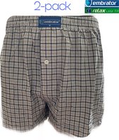 Embrator 2-stuks mannen Boxershorts geweven katoen blauw XXL