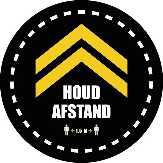Pijl Sticker Rond Pijl sticker.Houd afstand, 1,5 meter vloersticker rond Ø 20 cm; Corona ...
