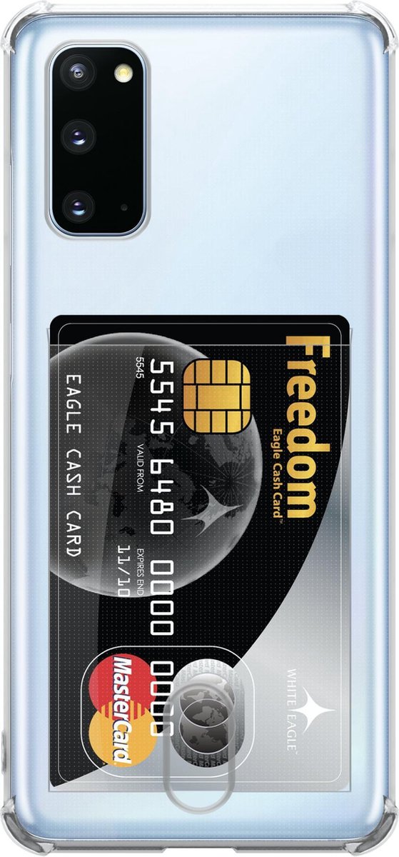Geschikt voor Samsung Galaxy A71 Card Backcover | Transparant | Soft TPU | Shockproof | Pasjeshouder | Wallet