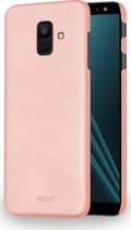 Azuri metallic cover met soft touch coating - goud roze - Samsung A6 (2018)