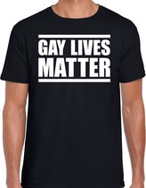 Gay lives matter anti homo discriminatie t-shirt zwart voor heren L