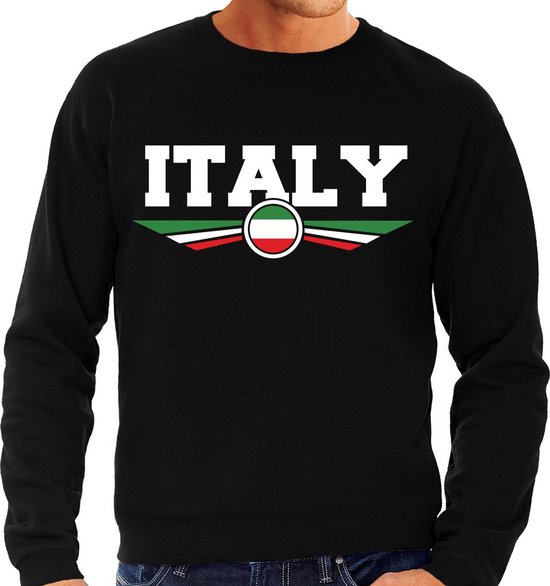 lezer open haard vacuüm Italie / Italy landen sweater met Italiaanse vlag - zwart - heren - landen  sweater /... | bol.com