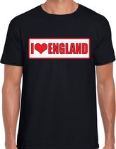 I love England / Engeland landen t-shirt zwart heren 2XL