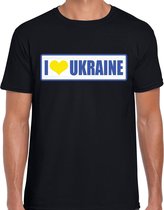 I love Ukraine / Oekraine landen t-shirt zwart heren S