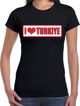 I love Turkiye / Turkije landen t-shirt zwart dames M