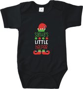 Rompertjes baby met tekst - Santa's Little helper - Kerst Romper - Zwart - Maat 62/68 - Kraam cadeau - Babygeschenk - Romper