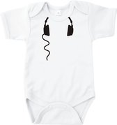 Rompertjes baby met tekst - Headphone - Romper wit - Maat 62/68