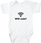 Rompertjes baby met tekst - Wifi Code? - Wit - Maat 50/56 - Kraam cadeau - Babygeschenk - Romper