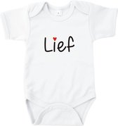 Rompertjes baby met tekst - Lief - Romper wit - Maat 74/80