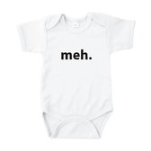 Rompertjes baby met tekst - Meh. - Romper wit - Maat 62/68