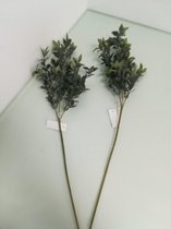 2 kunstplantjes - met kleine blaadjes en een steel