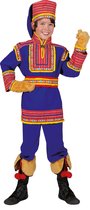 Funny Fashion - Landen Thema Kostuum - Saami De Tartaar Kind - Jongen - Blauw, Rood - Maat 152 - Carnavalskleding - Verkleedkleding