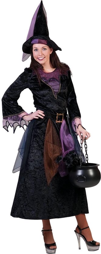 Heks & Spider Lady & Voodoo & Duistere Religie Kostuum | Purpuralla Toverspreuk Heks | Vrouw | Maat 36-38 | Halloween | Verkleedkleding