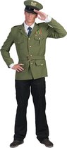 Funny Fashion - Generaal Kostuum - Klassieke Commandant Kostuum - groen - Maat 52-54 - Carnavalskleding - Verkleedkleding