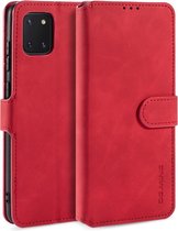 Voor Galaxy A81 / Note 10 Lite DG.MING Retro Oil Side Horizontal Flip Case met houder & kaartsleuven & portemonnee (rood)